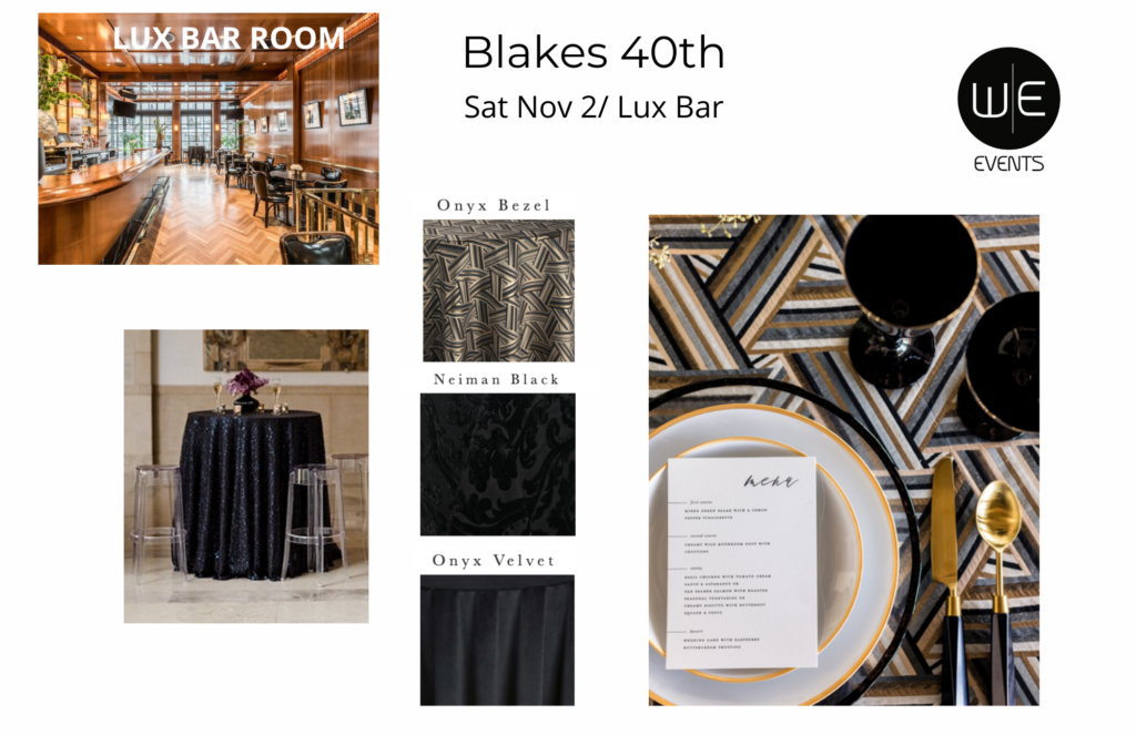 40th birthday party mood board elegant