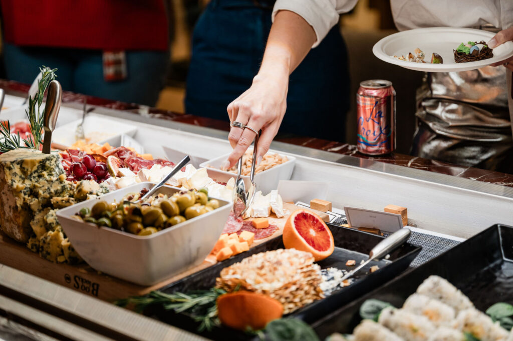 a food station at an event